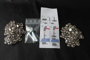 Ledernieten, Hohlnieten 9 mm Durchmesser inklusive Werkzeug und Anleitung Silber - Bild 1 von 5