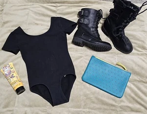 Lucky Top Kid's Girl Classical Lace Up Buckle Combat Mid Calf Boots 9 + Danskin! - Picture 1 of 15
