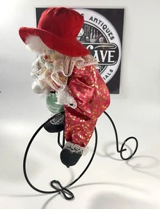 🚨VINTAGE Bisque Poseable CLOWN on a Large Wheel Metal BICYCLE 13" Tall 11” Long - Picture 1 of 11