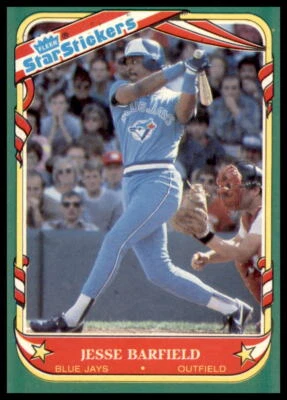 1987 Fleer Star Stickers #4 Jesse Barfield - Image 1 of 2