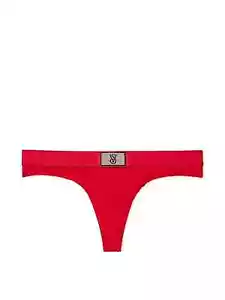 NWT Victoria's Secret Bling Rhinestone Logo Cotton Thong String Red Small - Picture 1 of 5