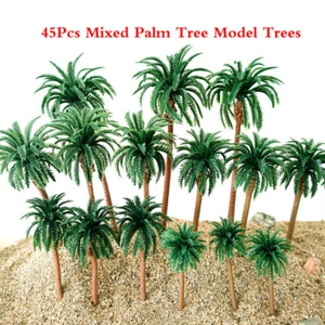 45pcs Mixed Size Coconut Palm Trees Train Railroad Diorama Scenery HO N Scale - Picture 1 of 8