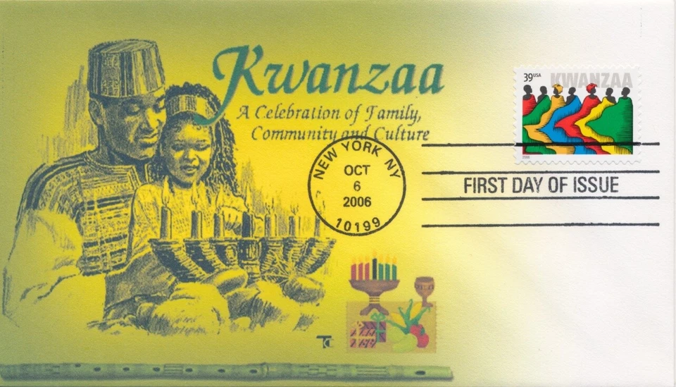 #4119 2006 Kwanzaa Black Heritage Therome cachet First Day cover  50 made - Image 1 of 1