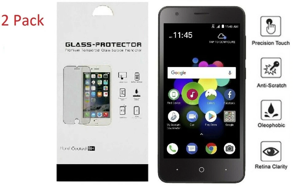 Paquete de 2 protectores de vidrio templado para ZTE Blade T2 Lite Z559DL Foto 1 de 1