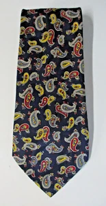 Navy Blue with Paisley Print Tie, Target Australia - Polyester - Men's Neck Tie - Picture 1 of 3