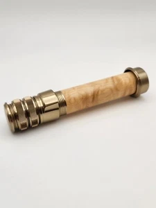 LIGHTWEIGHT UPLOCKING FLY ROD REEL SEAT GUNMETAL ALUMINUM WITH MAPLE INSERT - Picture 1 of 5
