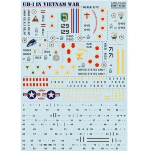 UH-1 In Vietnam War Decals Scale 1:72 PS 72-418 for Helicopter Plastic model kit - Picture 1 of 4