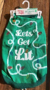 Merry and Bright "Let's Get Lit" Ugly Christmas Dog Sweater -New - XL - Picture 1 of 5