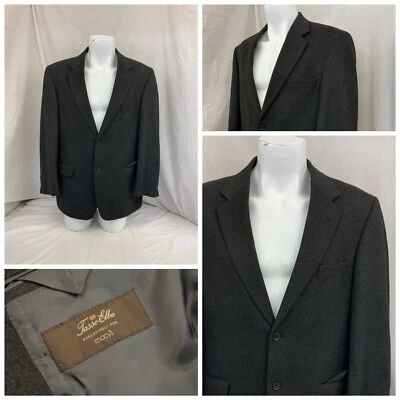 Tasso Elba Blazer 42R Gray 100% Cashmere 2btn 1vnt 42 R India Mint YGI N1-53 Foto 1 de 4