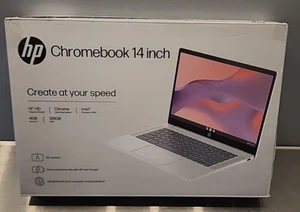 HP Chromebook 14a-nf0131wm 14 inch HD 4gb 128gb SSD Intel N200 - New open box - Picture 1 of 12