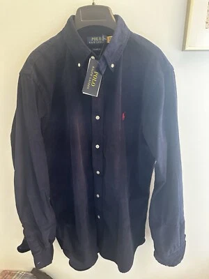 Camisa de Golf Ralph Lauren MEDIANA Azul Pana Manga Larga 100% Algodón Calce Clásico Foto 1 de 4