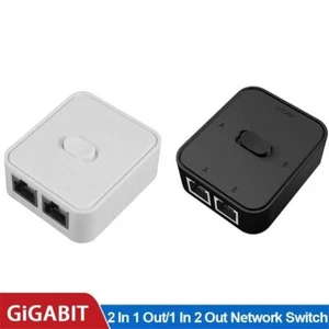 2 Port RJ45 Ethernet Smart Managed Network Switch Hub Internet Converter Adapter - Picture 1 of 11