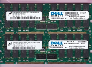 2GB 2x1GB PC-133 MICRON PC133 ECC REG MT36LSDF12872G-133D1 DELL BG111RL.3L Kit - Picture 1 of 2