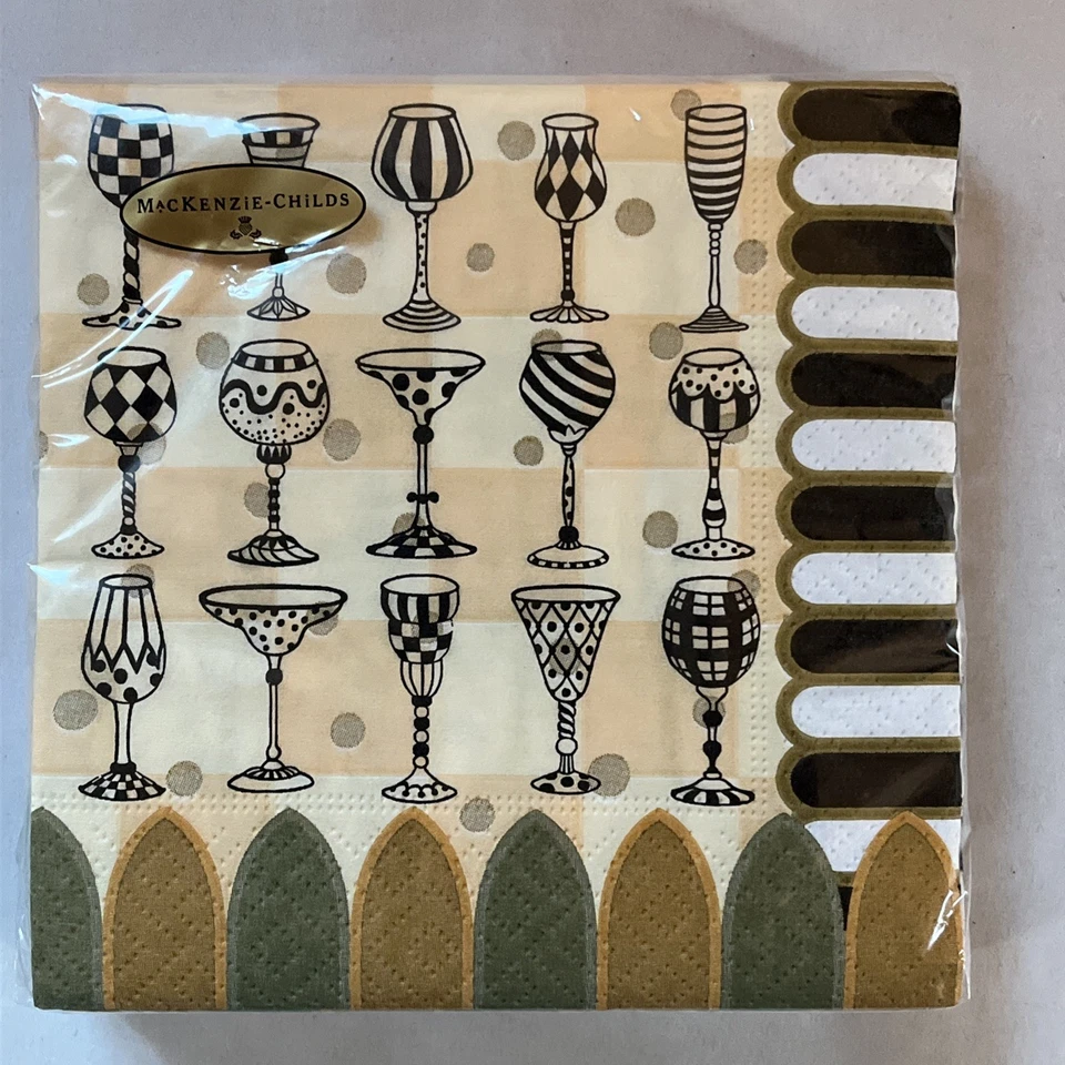 MacKenzie-Childs Golden Hour Cocktail Napkins Decoupage* New/unopened