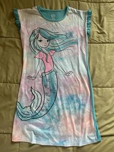 Mädchen Kinder Nachthemd Extra Large 14/16 blau und grün Meerjungfrau NEU ohne Etikett - Bild 1 von 2