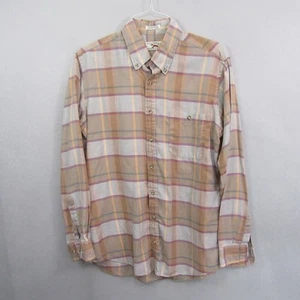 JCPenney Mens Button Down Shirt LT Brown Plaid Vintage Fox Collection - Picture 1 of 9