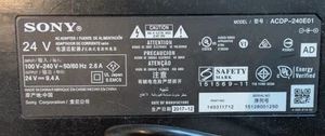 Sony ACDP-240E01 LCD TV Adapter Power Supply Charger 24V 9.4A AC/DC - Picture 1 of 3