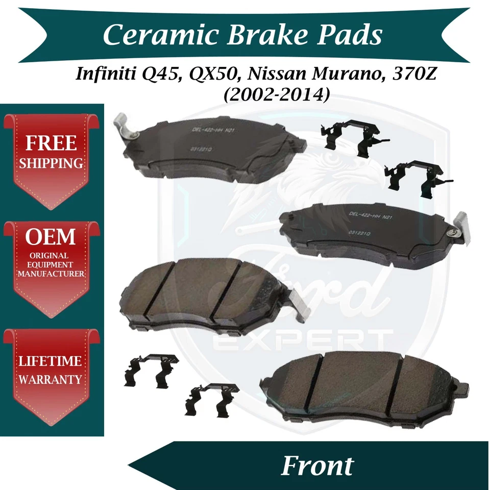 Kit de pastillas de freno delanteras de cerámica ACDelco OEM para Nissan Infiniti 2002-2014 9 años de garantía Foto 1 de 4