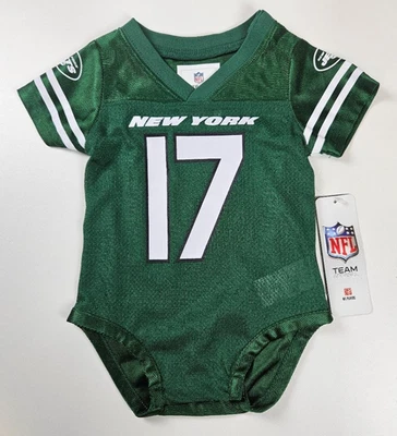 Ropa del equipo de la NFL para bebés nueva con etiquetas NY Jets Garrett Wilson #17 camiseta body 3-6 meses Foto 1 de 4
