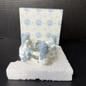 Snow Buddies Cerchio di Luce 3 Pupazzo di Neve Statuina Portacandele 94821 con Scatola - Foto 1 di 13