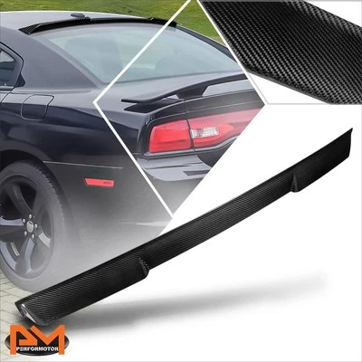 Alerón de techo para ventana trasera tipo V de fibra de carbono Dodge Charger 11-14 Foto 1 de 4