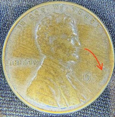 1950's NO DATE Lincoln Head Penny Die Error Missing Full Date -- Woody Alloy - Image 1 of 2