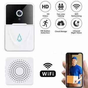 Wireless Security Smart WiFi Doorbell Intercom Video Camera Door Ring Bell Chime - Picture 1 of 12