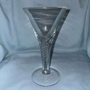 8 1/2 inch art glass goblet marked - Picture 1 of 9