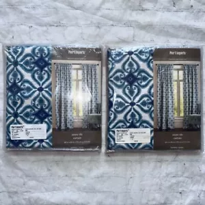 Nuevo en Paquete Pier 1 Importaciones Azulejo Azul Cortina 46 x 84 Juego de 2 - Imagen 1 de 7