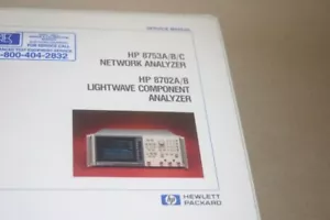 Agilent HP 8753A/B/C Network Analyzer+8702A/B Lightwave Component Service Manual - Picture 1 of 4
