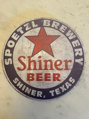 🆕Shiner Beer Texas✨Vintage Style Rustic ✨Round Tin Sign✨Metal✨ 12”x12” - Image 1 of 3