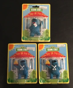 Lot (3) Cookie Monster 3” Vintage TAP DANCING Tara Toy PVC Muppets SESAME STREET - Picture 1 of 2
