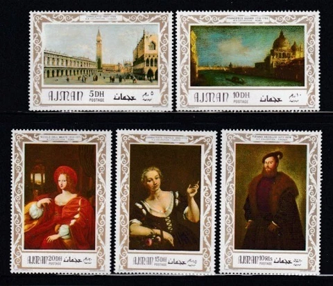 AJMAN Italian Master Paintings MNH set Cover
