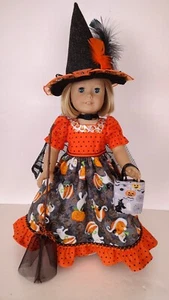 Vestido de fiesta Good Witch 5 piezas capa disfraz de Halloween se adapta a muñeca American Girl de 18" - Imagen 1 de 9