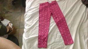 NWT! Old Navy ADORABLE 4T HOT PINK & WHITE POLKA DOT PANTS Pull On Elastic Waist - Picture 1 of 18