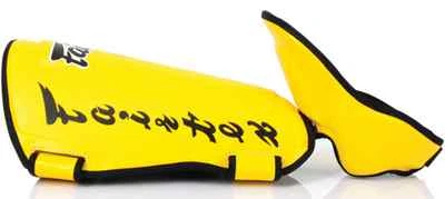 FAIRTEX SP7 ESPINILLERAS RETORCIDAS PROTECTORES PROTECTOR DE PIE AMARILLO MUAY THAI KICK BOXING Foto 1 de 4