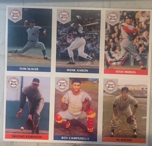 10 - Count 1992 Hank Aaron Musial Campanella Al Kaline Front ROW Card Sheets 6 - Picture 1 of 2