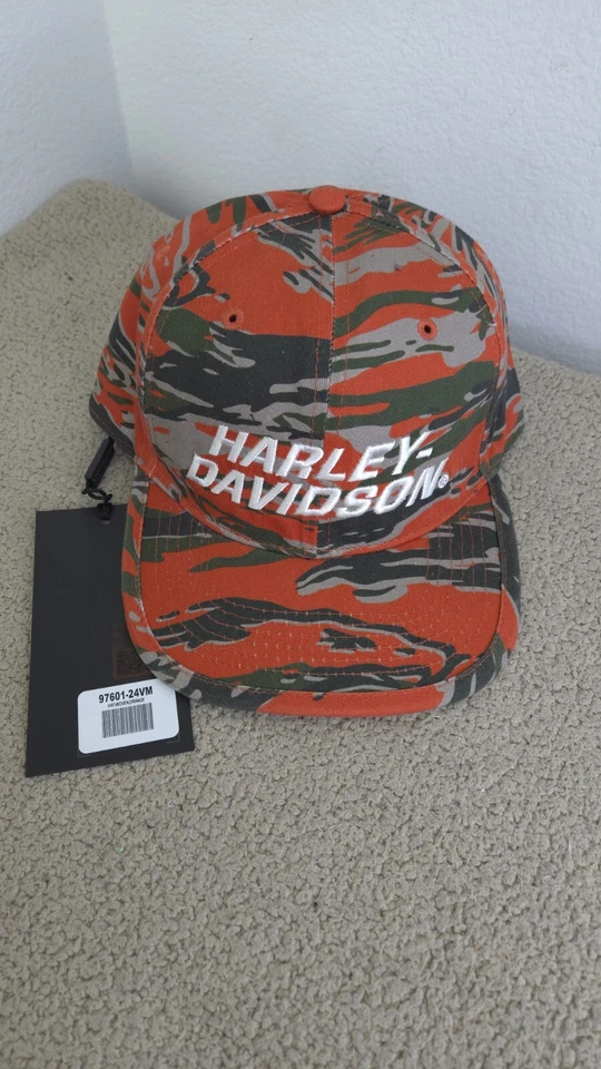 Harley-Davidson Racing Faster Snapback Cap 97601-24VM Men’s OS Orange Camo