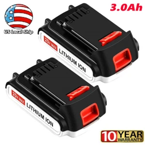 2 Pack 20Volt Li-ion Battery for Black & Decker LB20 LBX20 LBXR20 20V Max 3.0Ah - Picture 1 of 12