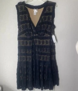 Max Studio Dress Womens 3x (22W) Black Lace Overlay Stretch Plus Size NWT - Picture 1 of 14