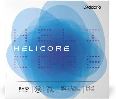 D'Addario Helicore Pizzicato Bass String Set, 3/4 Scale, Light Tension - Image 1 of 3