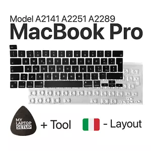 Pulsante di ricambio per MacBook Pro (2019-2020) A2141 A2251 A2289 Layout IT Italiano - Foto 1 di 12