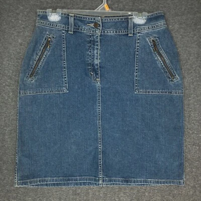 Falda vaquera corta vintage Eddie Bauer para mujer 10 bolsillos azules de algodón con cremallera Foto 1 de 4