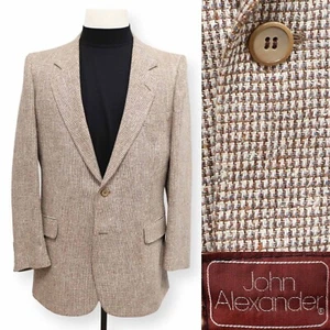 JOHN ALEXANDER VINTAGE TWEED mens brown white sport coat suit jacket blazer 40 R - Picture 1 of 13