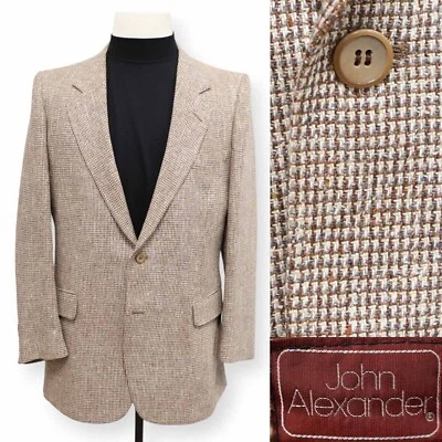 JOHN ALEXANDER VINTAGE TWEED mens brown white sport coat suit jacket blazer 40 R - Image 1 of 4