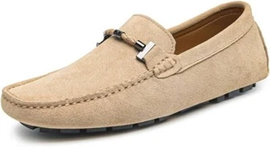 Go Tour New Mens Casual Loafers Moccasins Slip On Driving Shoes Beige (AMAZON) - Bild 1 von 6