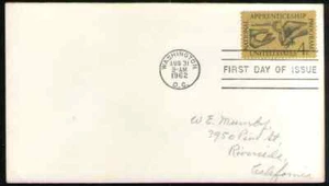 US. 1201. 4c. Apprenticeship Issue . FDC 1962 - Picture 1 of 1