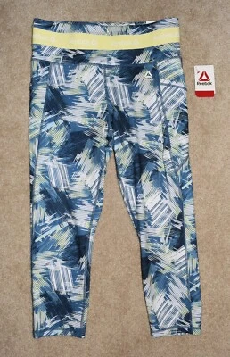New Womens Reebok Pants Large High Rise Skinny Capri Leggings - Image 1 of 2