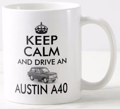 CPS DEZIGNZ KEEP CALM AND DRIVE AN AUSTIN A40 - MUG classic cars bmc austin farina car mugs