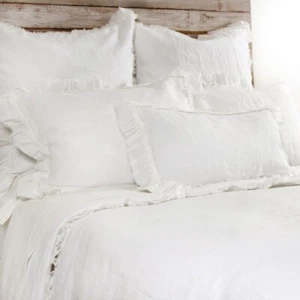 Pom Pom at Home Hilde Mathilde Linen 3P King Duvet Cover shams Set Ivory $884 - Picture 1 of 8
